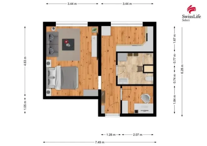 Pronájem bytu 1+1, Svitavy, Svitavská, 36 m2