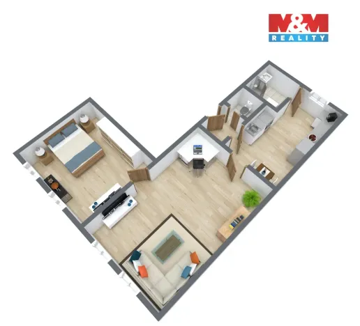 Prodej bytu 2+1, Chabařovice, Husovo náměstí, 88 m2