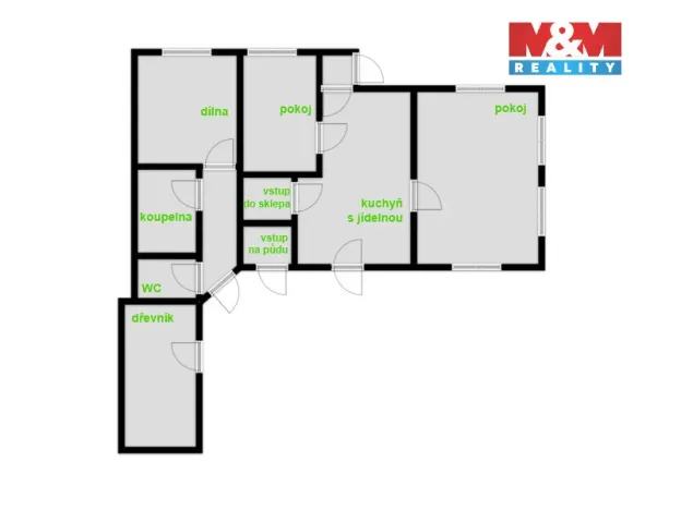 Prodej rodinného domu, Voděrady, 80 m2