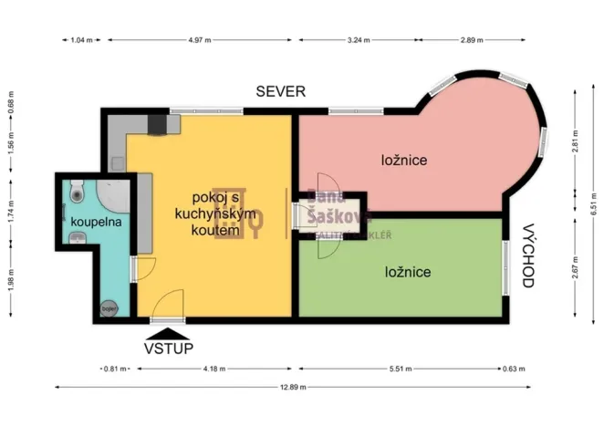 Pronájem bytu 3+kk, Jindřichův Hradec - Jindřichův Hradec II, Sládkova, 61 m2