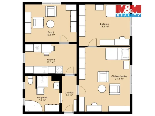 Prodej bytu 3+1, České Budějovice - České Budějovice 3, Neplachova, 72 m2
