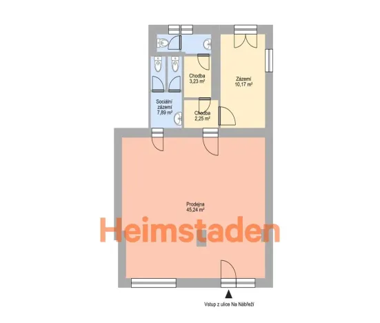 Pronájem obchodního prostoru, Havířov - Město, Na Nábřeží, 69 m2