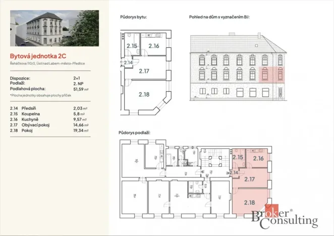 Prodej bytu 2+1, Ústí nad Labem - Předlice, Řeháčkova, 51 m2