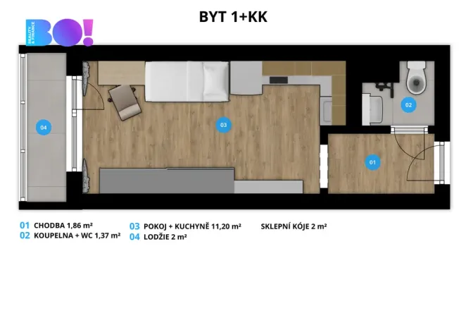 Prodej bytu 1+kk, Třinec, Lidická, 18 m2