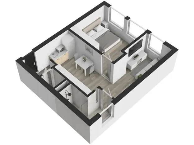 Pronájem bytu 2+kk, Kralupy nad Vltavou - Lobeček, Krakovská, 38 m2