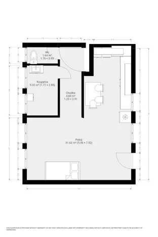 Pronájem bytu 1+kk, Mysločovice, 42 m2