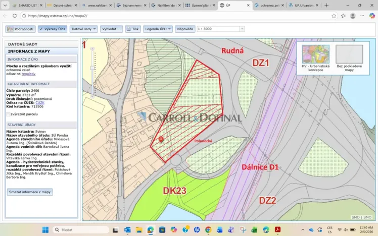 Pronájem pozemku, Ostrava - Svinov, Fibichova, 22816 m2