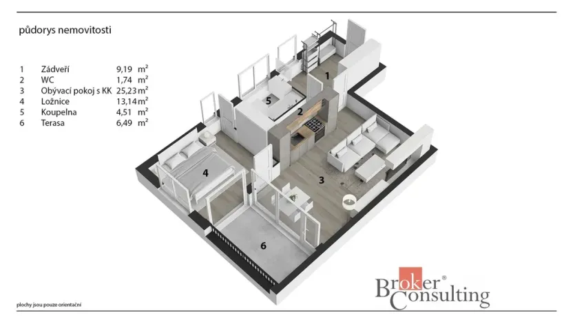 Pronájem bytu 2+kk, Chrudim - Chrudim IV, V Hliníkách, 55 m2