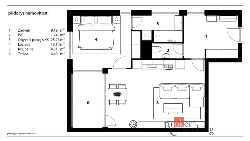 Pronájem bytu 2+kk, Chrudim - Chrudim IV, V Hliníkách, 55 m2