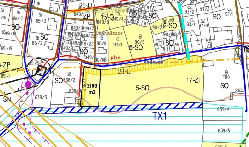 Prodej pozemku pro bydlení, Příbraz, 2100 m2