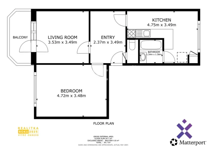 Prodej bytu 2+1, Luhačovice, Zahradní čtvrť, 57 m2
