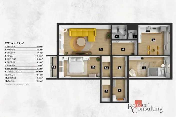 Prodej bytu 3+1, Praha - Modřany, Urbánkova, 79 m2