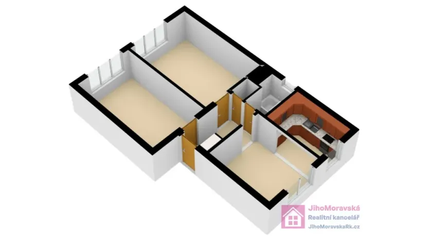 Prodej bytu 3+kk, Zaječí, Dlážděná, 82 m2