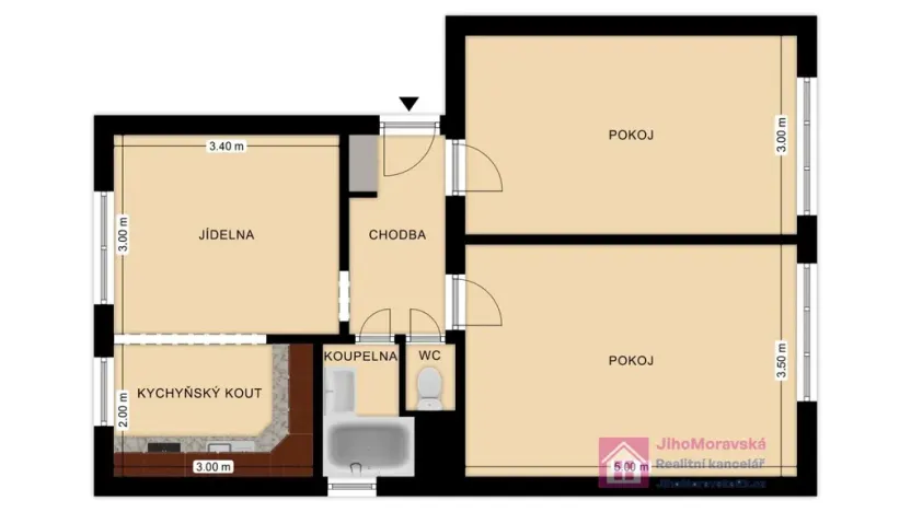 Prodej bytu 3+kk, Zaječí, Dlážděná, 82 m2