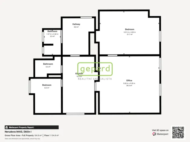 Prodej bytu 3+1, Děčín, Nerudova, 104 m2