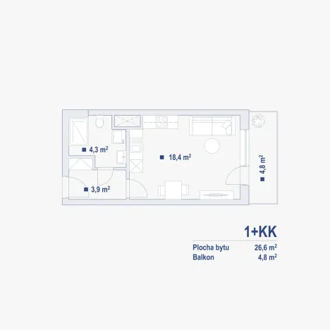 Prodej bytu 1+kk, Brno - Zábrdovice, Spolková, 27 m2