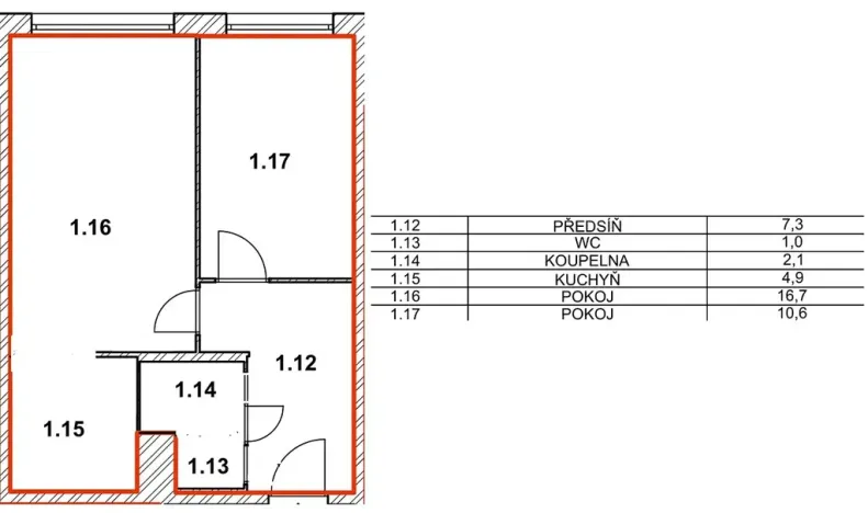 Pronájem bytu 2+kk, Praha - Motol, Ježovská, 43 m2