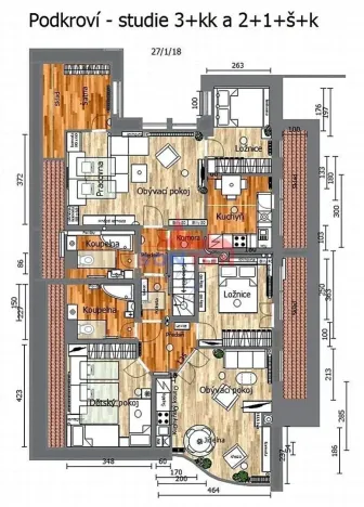Pronájem bytu 3+kk, Praha - Šeberov, Musilova, 63 m2