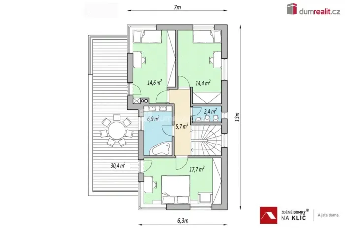 Prodej domu na klíč, Uherský Brod - Těšov, Losy, 149 m2