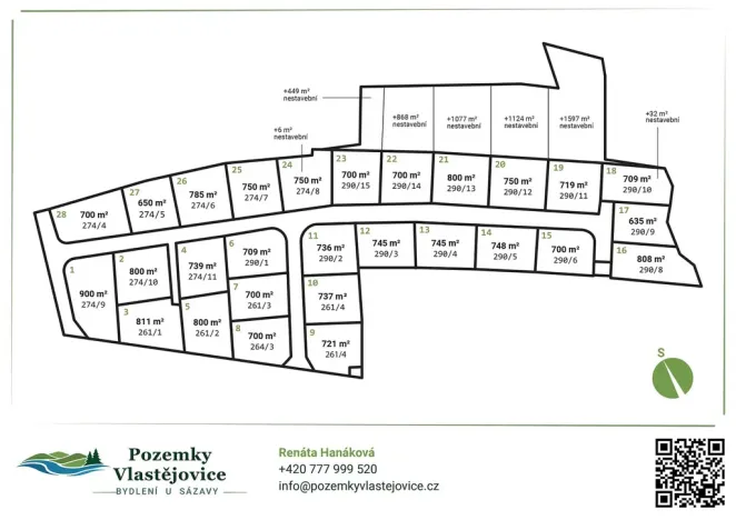 Prodej pozemku, Vlastějovice, 709 m2