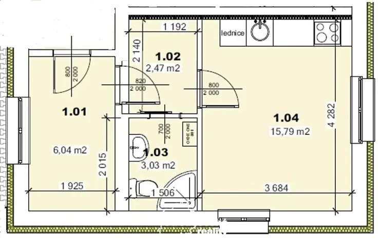 Prodej bytu 1+kk, Mšené-lázně, Mládežnická, 29 m2