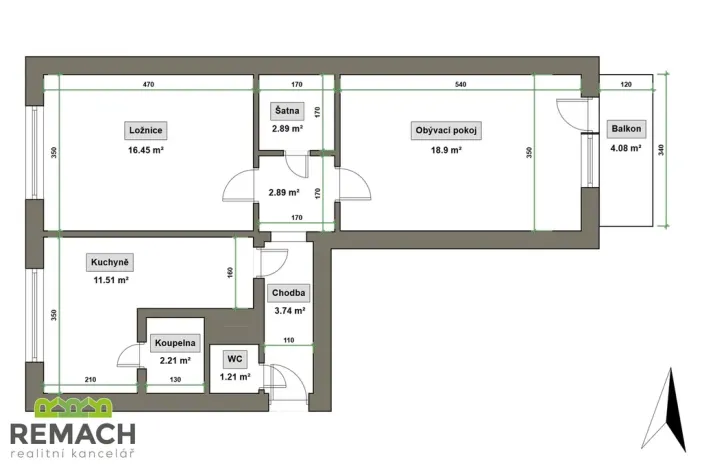 Prodej bytu 2+1, Uherský Brod, Osvoboditelů, 60 m2