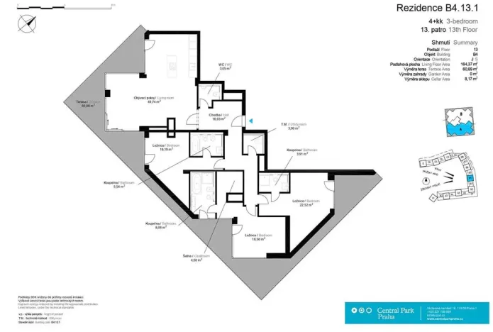 Pronájem bytu 4+kk, Praha - Žižkov, Pitterova, 117 m2
