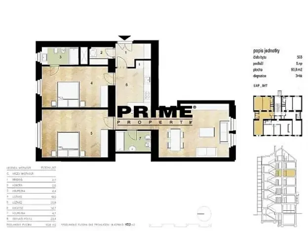Pronájem bytu 3+kk, Praha - Vinohrady, Vinohradská, 94 m2
