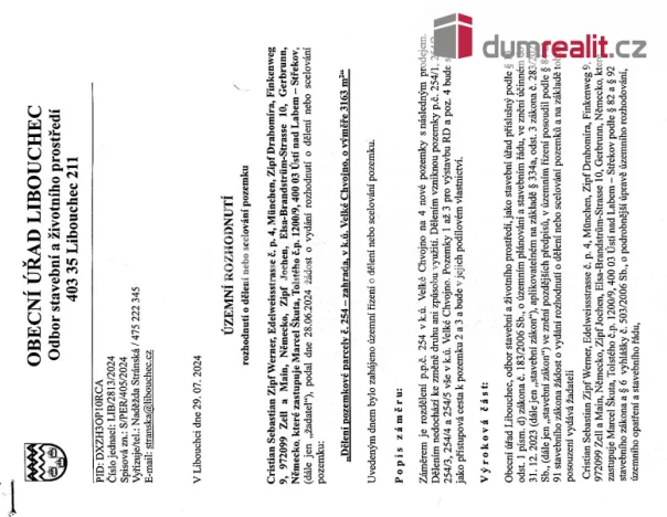 Prodej pozemku pro bydlení, Velké Chvojno, 700 m2