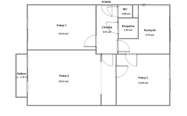 Prodej bytu 3+1, Uherské Hradiště, Tůně, 68 m2