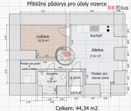 Pronájem bytu 2+kk, Moravské Budějovice, 44 m2