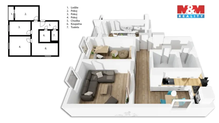 Prodej bytu 3+1, Benešov, Hráského, 66 m2