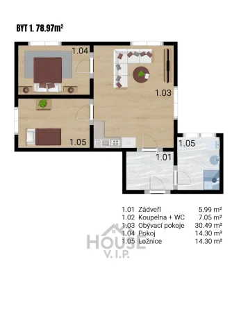 Prodej bytu 3+kk, Nučice, 79 m2