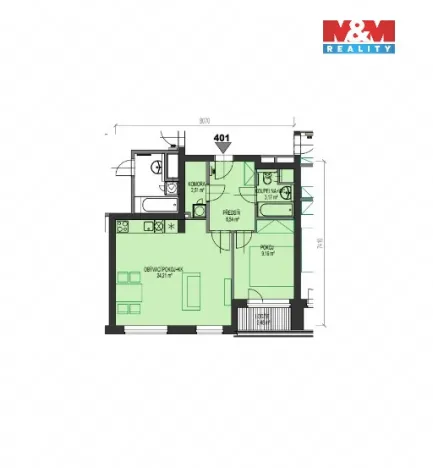 Prodej bytu 2+kk, Praha, Ke kříži, 50 m2