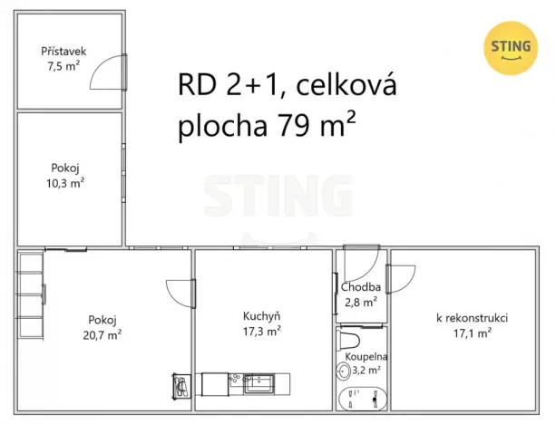 Prodej rodinného domu, Velký Ořechov, 125 m2