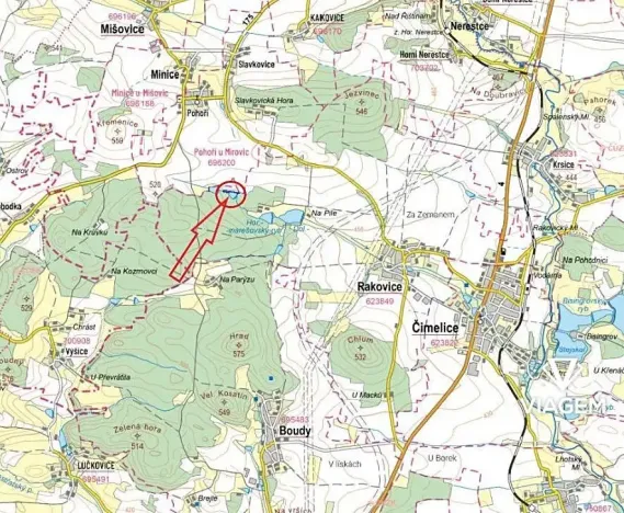 Prodej podílu zahrady, Rakovice, 424 m2