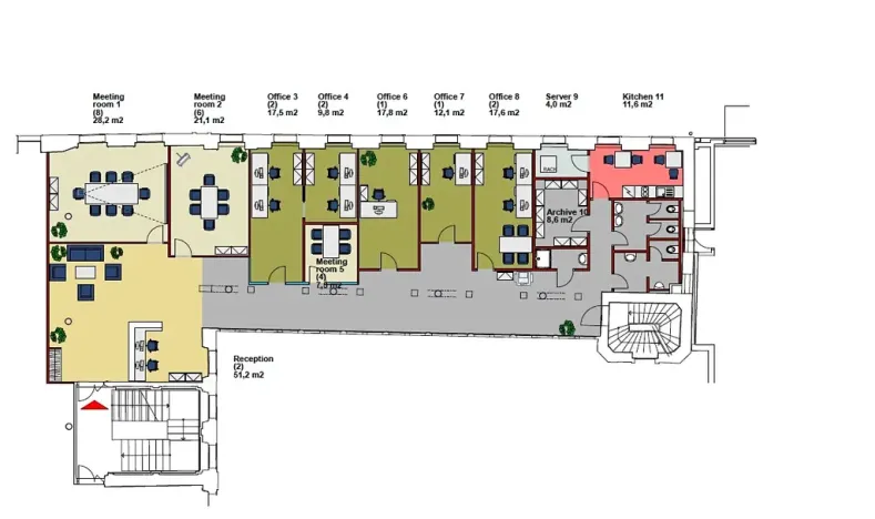 Pronájem kanceláře, Praha - Nové Město, Politických vězňů, 300 m2