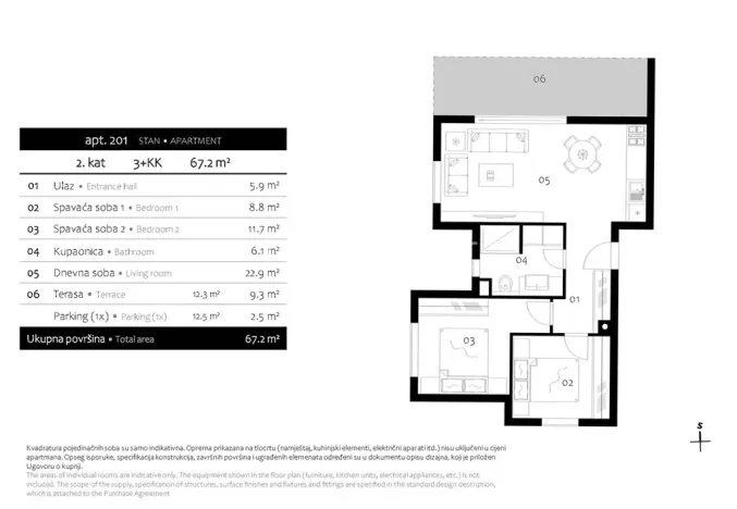 Prodej bytu 3+kk, Premantura, Chorvatsko, 65 m2