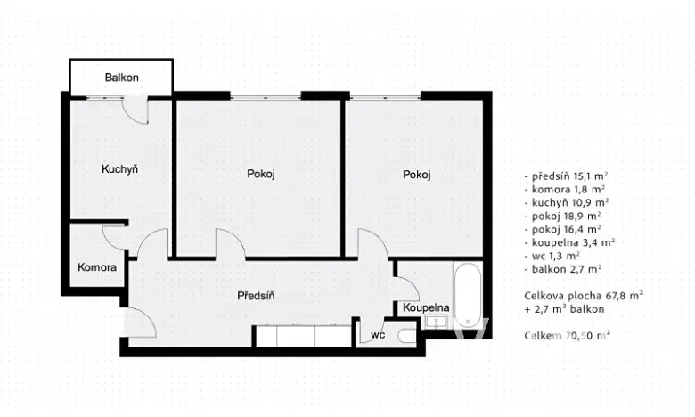 Pronájem bytu 2+1, Praha - Holešovice, Jankovcova, 68 m2