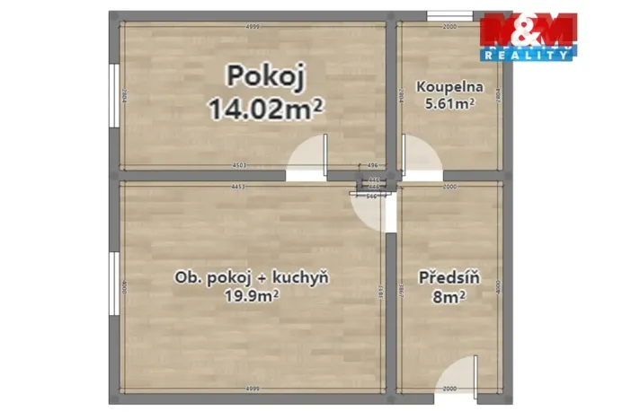 Pronájem bytu 2+kk, Radnice, Na Potocích, 49 m2