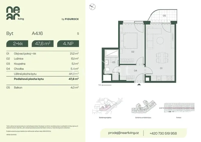 Prodej bytu 2+kk, Praha - Libeň, Na kopečku, 45 m2