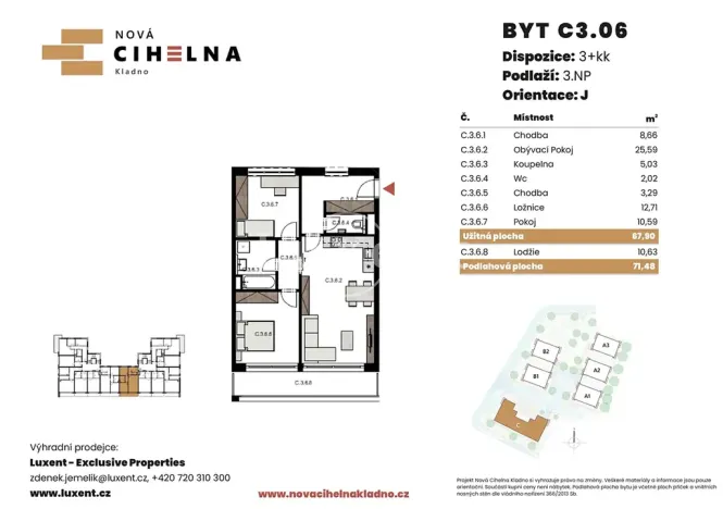 Prodej bytu 3+kk, Kladno, 68 m2