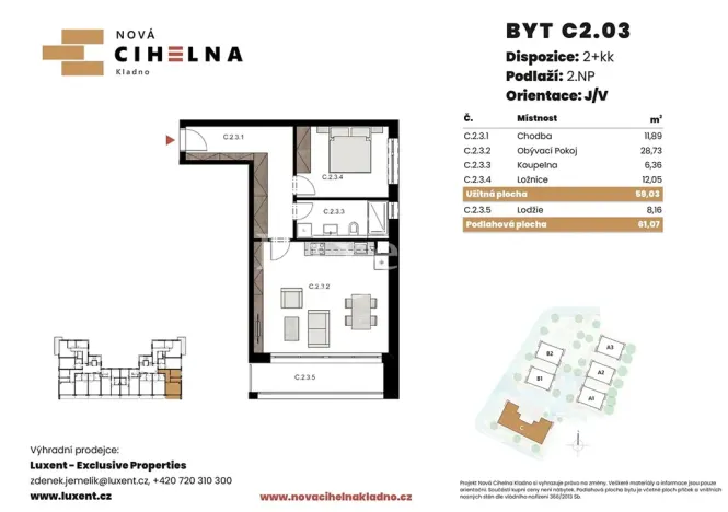 Prodej bytu 2+kk, Kladno, 59 m2
