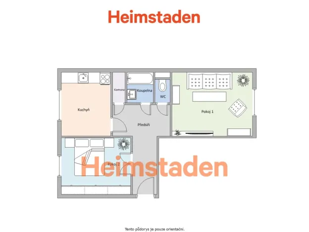 Pronájem bytu 2+1, Havířov - Město, Nerudova, 55 m2