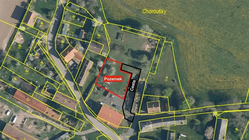 Prodej pozemku, Chorušice - Choroušky, 850 m2