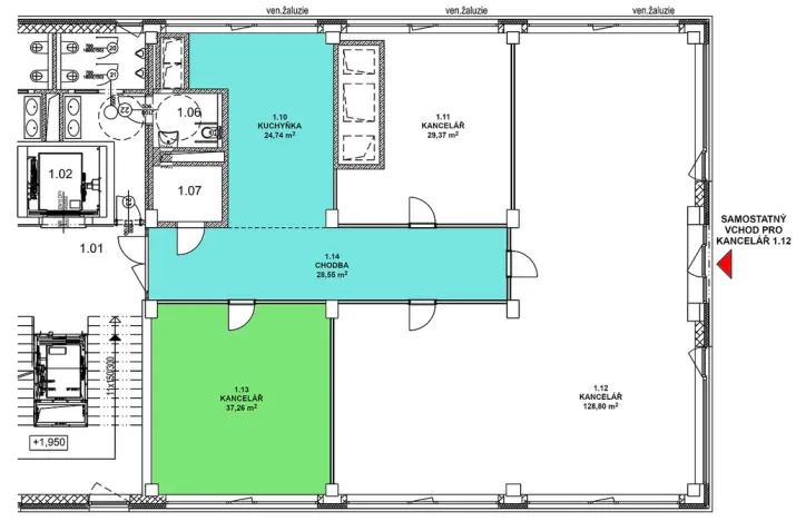 Pronájem kanceláře, Liberec - Liberec II-Nové Město, Chrastavská, 37 m2