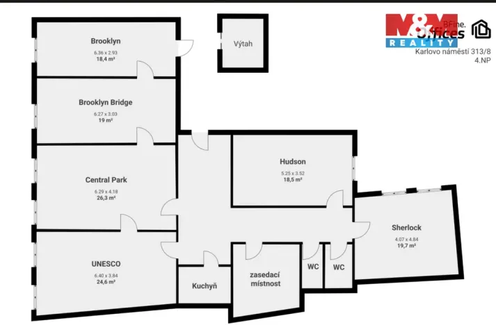 Pronájem obchodního prostoru, Praha - Nové Město, Karlovo náměstí, 26 m2