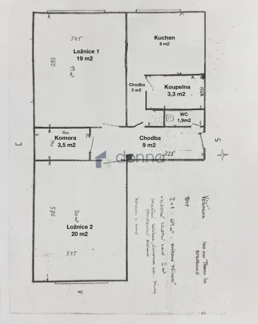 Pronájem bytu 2+1, Praha, Věšínova, 68 m2