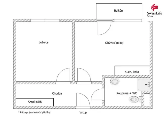Pronájem bytu 2+kk, Jihlava - Hruškové Dvory, 41 m2