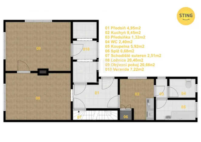 Prodej rodinného domu, Všetaty, Mělnická, 90 m2